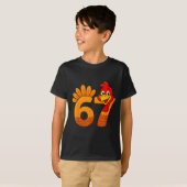 Funny 67 Thanksgiving Turkey Face 67 Number  T-Shirt (Vorne ganz)
