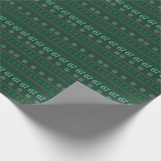 Funny 67 Ugly Christmas Sweater Party 6 7 Geschenkpapier (Ecke)