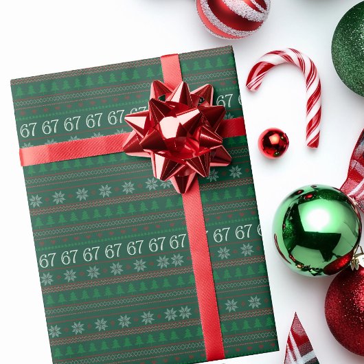 Funny 67 Ugly Christmas Sweater Party 6 7 Geschenkpapier