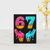 Funny 6 7 67 Six Seven Meme Karte (Gelbe Blume)