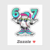 Funny 6 7 Baseball Drip Meme Vinyl Sticker (Blatt)