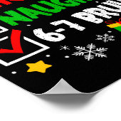Funny 6-7 Bruh Christmas Checklist Cute Naughty Ni Poster (Ecke)