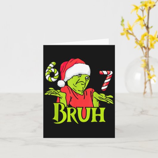 Funny 6 7 Bruh Merry Christmas Santa 67 Meme Men W Karte (Gelbe Blume)
