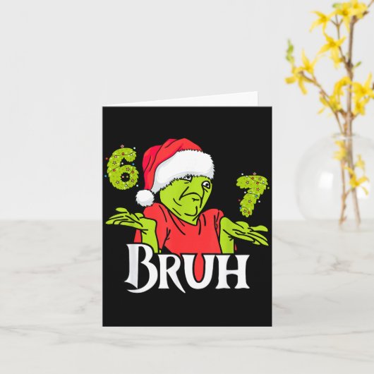 Funny 6 7 Bruh Merry Christmas Santa 67 Meme Men W Karte (Gelbe Blume)