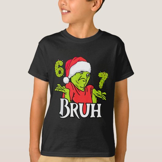 Funny 6 7 Bruh Merry Christmas Santa 67 Meme Men W T-Shirt (Vorderseite)