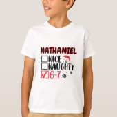 Funny 6-7 Christmas Checklist Custom Name T-shirt (Vorderseite)