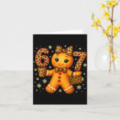 Funny 6 7 Christmas Leopard Bow Gingerbread Girls Karte (Gelbe Blume)