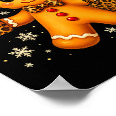 Funny 6 7 Christmas Leopard Bow Gingerbread Girls Poster (Ecke)