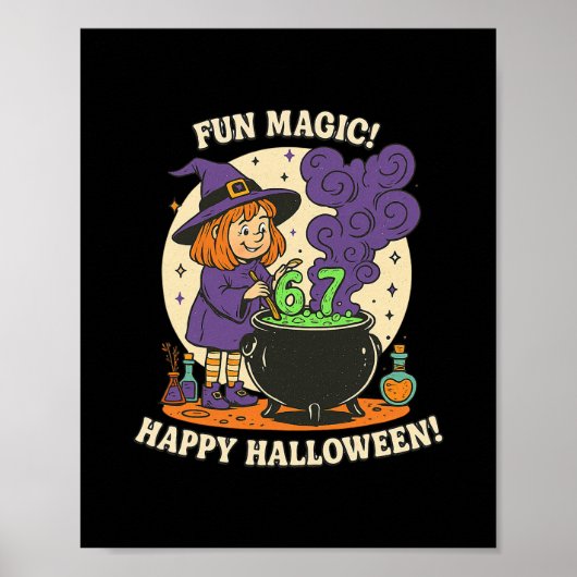 Funny 6 7 Halloween Costume Witch Cute Retro Fun M Poster (Vorne)