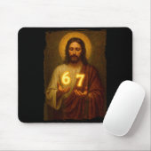 Funny 6 7 Jesus. Absurd Six Seven Meme, Weird Teen Mousepad (Mit Mouse)