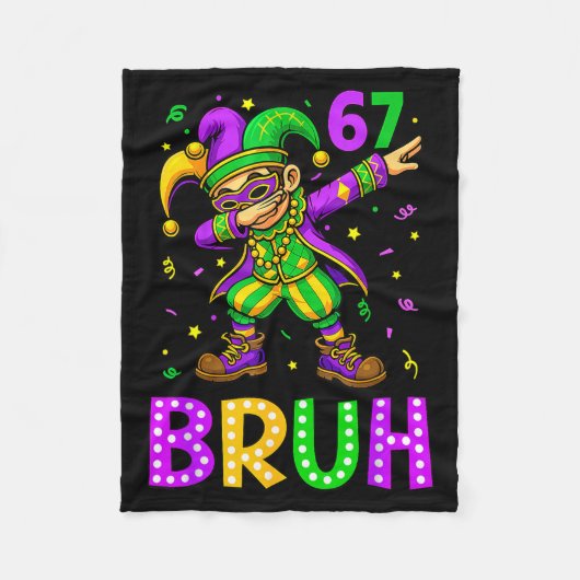 Funny 6 7 Mardi Gras Six Seven Dabbing Boy 67 Mard Fleecedecke (Vorderseite)