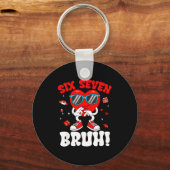Funny 6 7 Meme 67 Six Seven Bruh Valentine Heart M Schlüsselanhänger (Vorderseite)