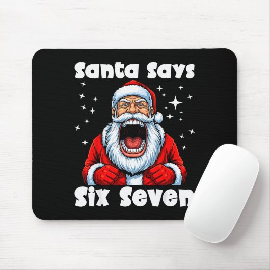 Funny 6 7 Meme Big Mouth Boy Santa Claus Says Merr Mousepad (Mit Mouse)