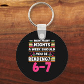 Funny 6 7 Meme Book Lover Teachers Bookish Men Wom Schlüsselanhänger (Vorderseite)