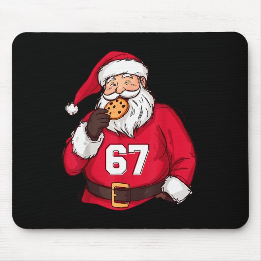 Funny 6 7 Meme Brainrot Santa Claus For Boys Kids  Mousepad (Vorne)