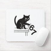 Funny 6 7 Meme Cat Knocking Off 67  Mousepad (Mit Mouse)