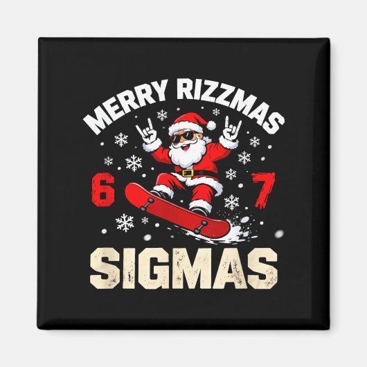 Funny 6-7 Meme Christmas Nice Naughty 67 Slang Tre Magnet (Vorne)