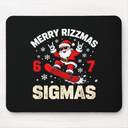 Funny 6-7 Meme Christmas Nice Naughty 67 Slang Tre Mousepad (Vorne)