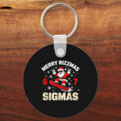 Funny 6-7 Meme Christmas Nice Naughty 67 Slang Tre Schlüsselanhänger (Vorderseite)