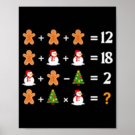 Funny 6 7 Meme Christmas Order Of Operations Math Poster (Vorne)