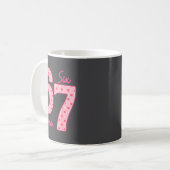 Funny 6 7 Meme Heart Gen Alpha Six Seven 67 Valent Kaffeetasse (Vorderseite Links)