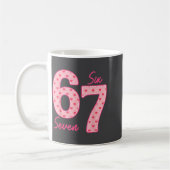 Funny 6 7 Meme Heart Gen Alpha Six Seven 67 Valent Kaffeetasse (Links)