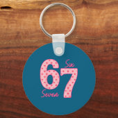 Funny 6 7 Meme Heart Gen Alpha Six Seven 67 Valent Schlüsselanhänger (Vorderseite)