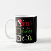 Funny 6-7 Meme Nice Naughty 67 Christmas Brain Rot Kaffeetasse (Links)