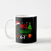 Funny 6-7 Meme Nice Naughty 67 Christmas Brain Rot Kaffeetasse (Links)