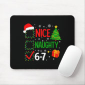 Funny 6-7 Meme Nice Naughty 67 Christmas Brain Rot Mousepad (Mit Mouse)