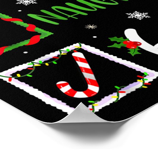 Funny 6-7 Meme Nice Naughty 67 Christmas Brain Rot Poster (Ecke)