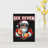 Funny 6 7 Meme Santa Christmas Men And Boys  Karte (Gelbe Blume)