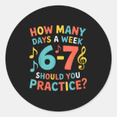 Funny 6 7 Meme Six Seven For Music Teacher Runder Aufkleber (Vorderseite)
