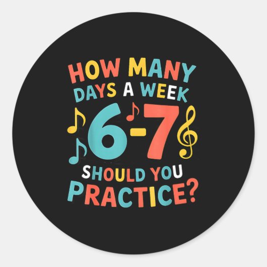 Funny 6 7 Meme Six Seven For Music Teacher Runder Aufkleber (Vorderseite)