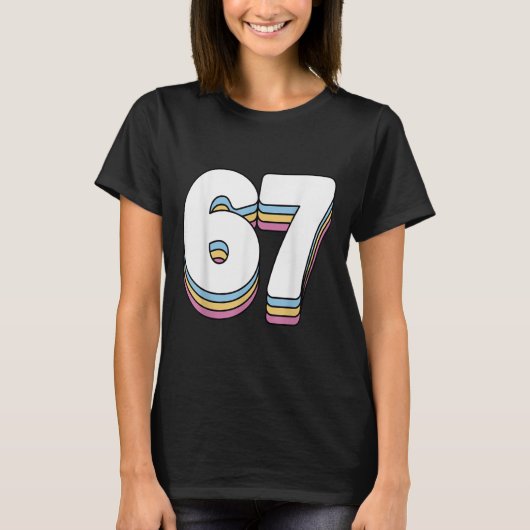Funny 6 7 Meme Six Seven Gen Alpha Slang 67  T-Shirt (Vorderseite)