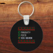 Funny 6-7 Meme Ugly Christmas Sweater Nice Naughty Schlüsselanhänger (Vorderseite)