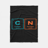 Funny 6 7 Periodic Table Carbon Nitrogen Humor  Fleecedecke (Vorderseite)
