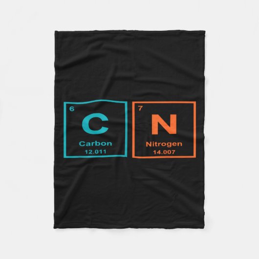 Funny 6 7 Periodic Table Carbon Nitrogen Humor Fleecedecke (Vorderseite)