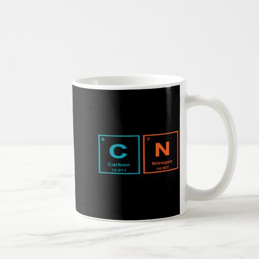 Funny 6 7 Periodic Table Carbon Nitrogen Humor Kaffeetasse (Rechts)