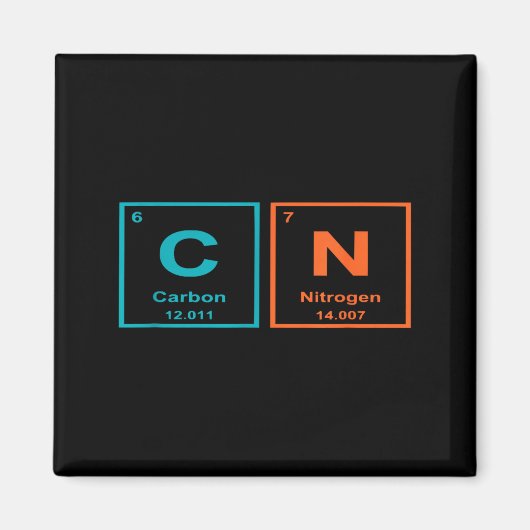 Funny 6 7 Periodic Table Carbon Nitrogen Humor Magnet (Vorne)