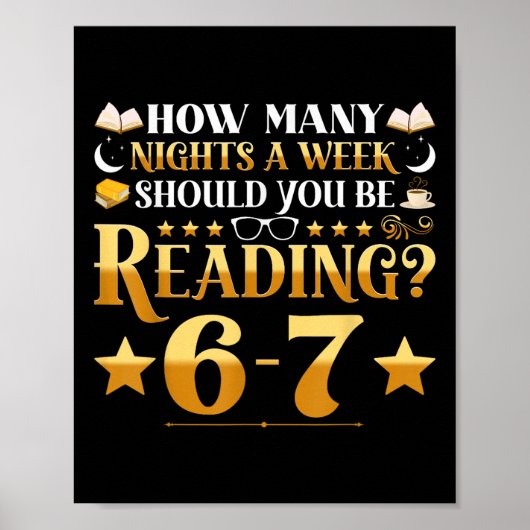 Funny 6-7 Reading Meme Quote Teacher Librarian Boo Poster (Vorne)