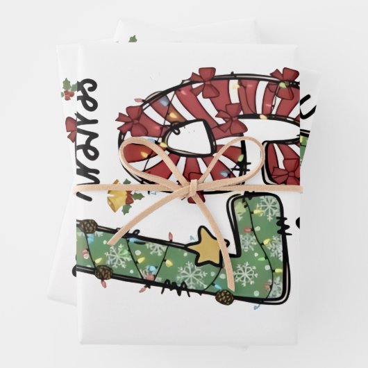 Funny 6 7  Santa Squad Sixty Seven Christmas Geschenkpapier Set (Beispiel)