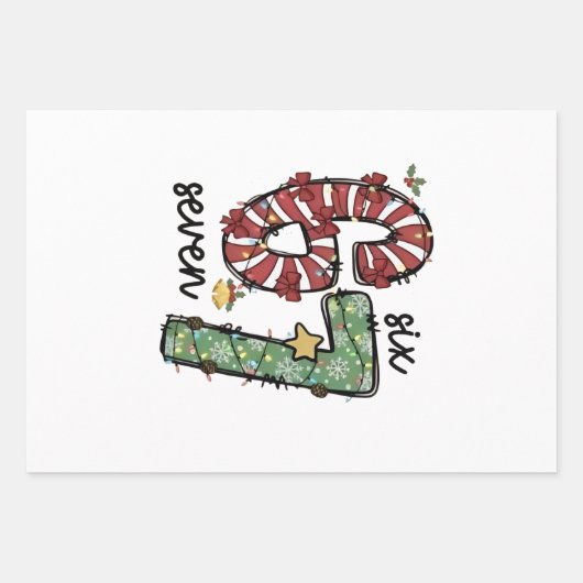 Funny 6 7  Santa Squad Sixty Seven Christmas Geschenkpapier Set (Vorderseite)