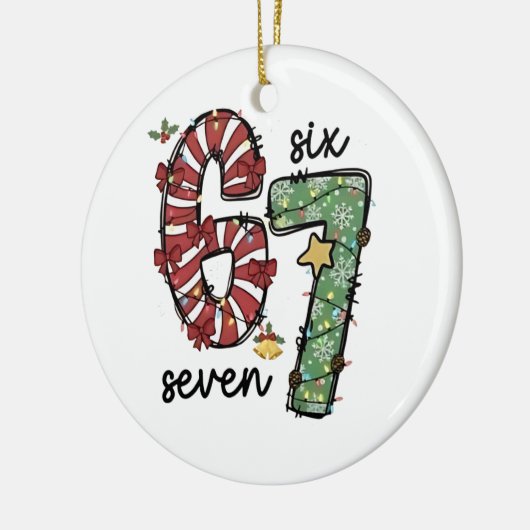 Funny 6 7  Santa Squad Sixty Seven Christmas Keramik Ornament (Links)