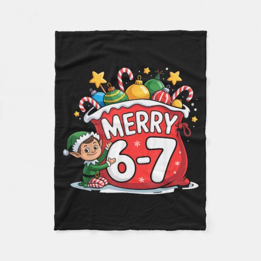 Funny 6 7 Six Seven Meme Christmas Women Men Kids Fleecedecke (Vorderseite)