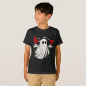 Funny 6 7 Six Seven Meme Halloween Humor Ghost Cos T-Shirt (Vorne ganz)