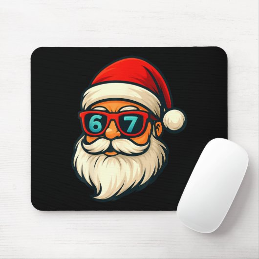Funny 6 7 Six Seven Meme Santa Face 67 Christmas Y Mousepad (Mit Mouse)
