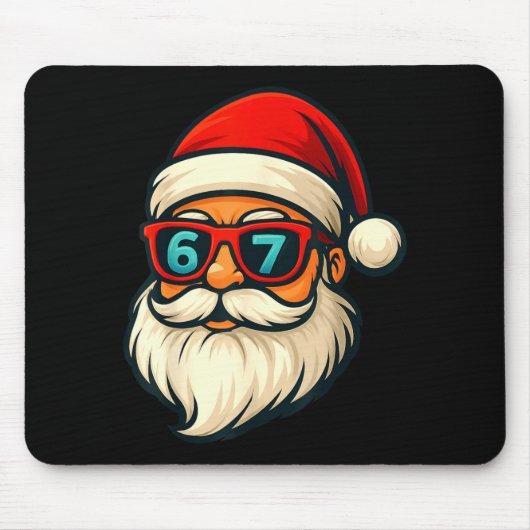 Funny 6 7 Six Seven Meme Santa Face 67 Christmas Y Mousepad (Vorne)