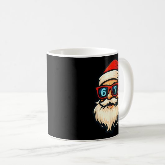 Funny 6 7 Six Seven Meme Santa Face Christmas Men Kaffeetasse (VorderseiteRechts)