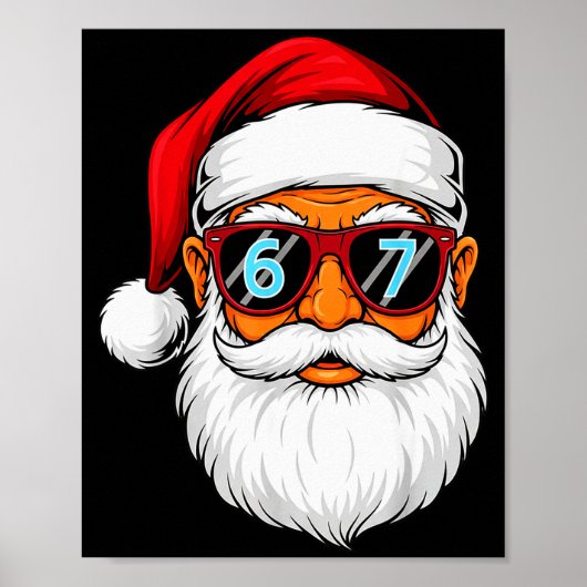 Funny 6 7 Six Seven Meme Santa Face Christmas Men  Poster (Vorne)